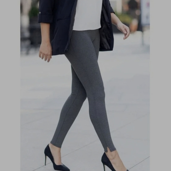 Spanx grey Pull On Stretch Ankle Length Ponte Legging with Side Slits XLARGE - Picture 1 of 8